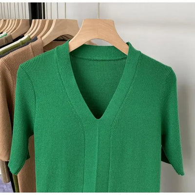 2025 Summer New T-shirts for Women Elegant Fashion Short Sleeve T-shirt Female Trend Tops Ladies Tees Basic Tops Clothing