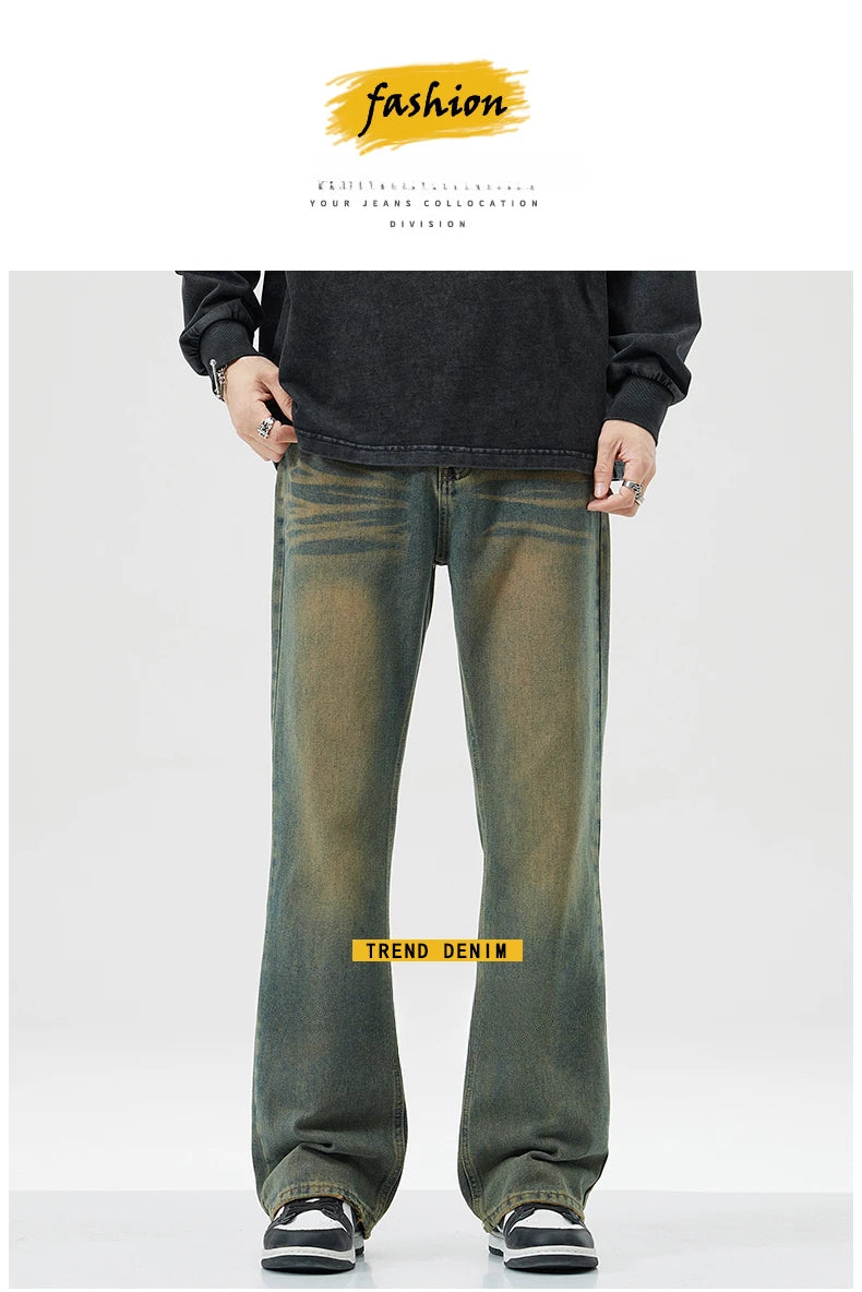 Men's Jeans Man Denim Shorts Jean Streetwear Mens Trousers Wide Y2k Pants Baggy Jeans Clothing Flared Male Cargo New Pant Ripped