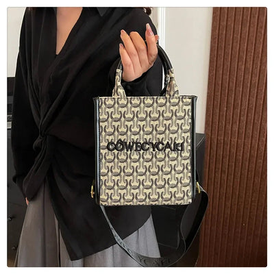 2025 Designer Sheet Music Bag for Women - Colorblock Crossbody Purse, Chic Shoulder & Handheld Tote with Adjustable Strap