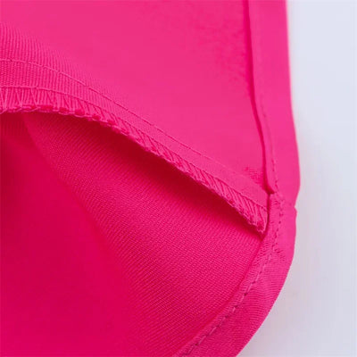 Women's Dress New Summer 2025 Rose Red Silk Satin Textured Sleeveless Midi Dress Asymmetrical Design Elegant temperament