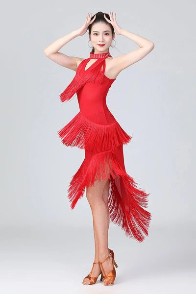 Lady Performance Dress Women Latin Dance Clothes Latin Dress Girls Tassel Latin Dance Dresses Dancer Clothing