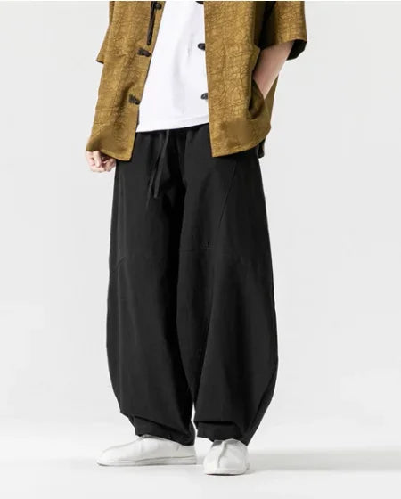 Men's Spring Loose Harem Pants Chinese Linen Oversize Sweatpants High Quality Casual Brand Male Harem Trousers