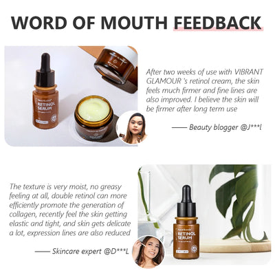 Retinol Face Serum Anti Aging Reduce Fine Lines Wrinkles Skin Lightening Cream Whitening Brightening Moisturizing Facial Serum