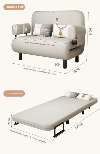 Sofa bed folding dual-purpose small apartment living room Internet celebrity telescopic bed single balcony