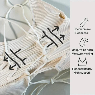 Yoga Sports Bras for Women Open Back Design Padded Crop Top