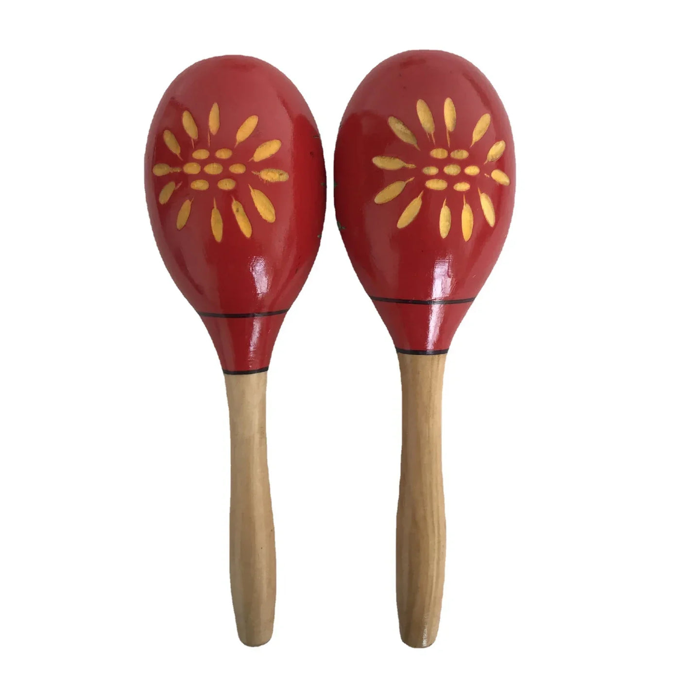 1 Pair Wooden Maracas Sand Hammer Rumba Shakers Rattles Sand Hammer Percussion Instrument Musical Toy for Kid Children Games - Elanique