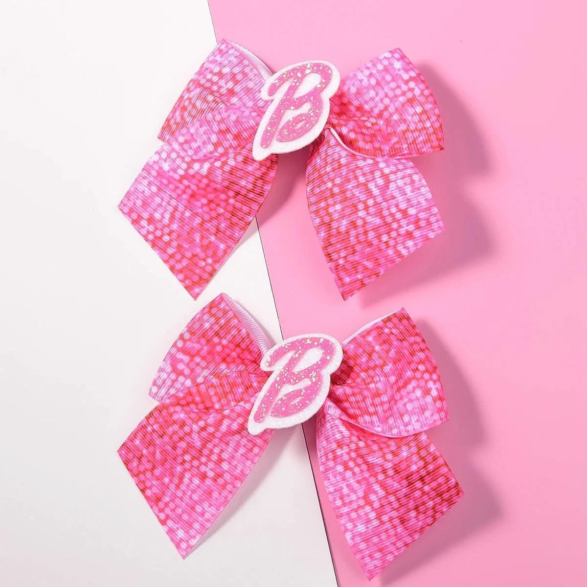 2 women's pink thread webbing with green onion powder lettering two ear clip Fashion personality cheapest items available girl m