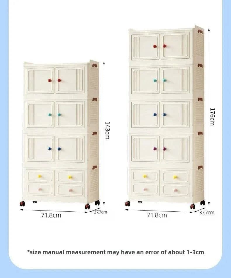 Home bedroom, children's storage cabinet, multi-layer snack cabinet, multifunctional large capacity dust-proof storage box