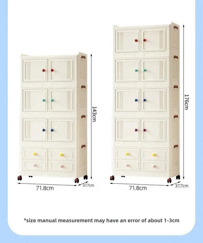 Home bedroom, children's storage cabinet, multi-layer snack cabinet, multifunctional large capacity dust-proof storage box