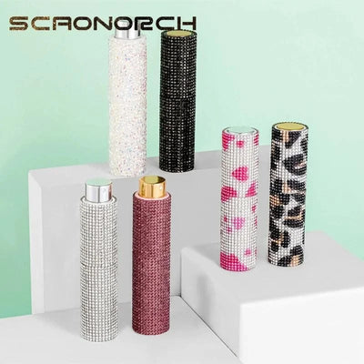 Luxury 10ml Perfume Spray Bottle Bling Rhinestones Refillable Perfume Atomizer Empty Bottle Travel Cosmetic Essential Container