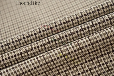 Thorndike Hot Sell Khaki Plaid Custom Made Classic Groom Tuxedo Groomsmen Best Man Suit Wedding Men's Blazer+Vest+Pants Costume