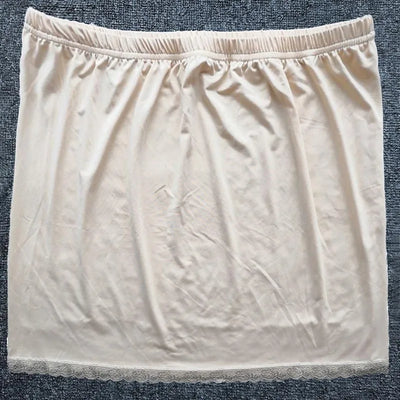 Satin Underskirt Half Slips Dress for Women Summer Thin Ice Silk High Waist Elastic Anti-Penetrating Underskirt Lining Petticoat