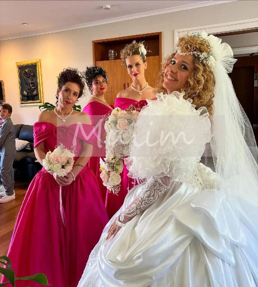 Wedding Dress Gypsy Ruffles Long Sleeve Lace Victorian Bride Dress