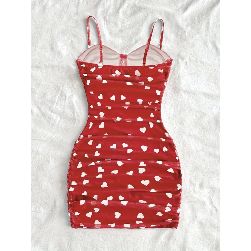 French Floral Slip Dress for Women Spring Summer Fashion Sexy Temperament Backless Mini Dresses Vacation Style Sling Beach Skirt