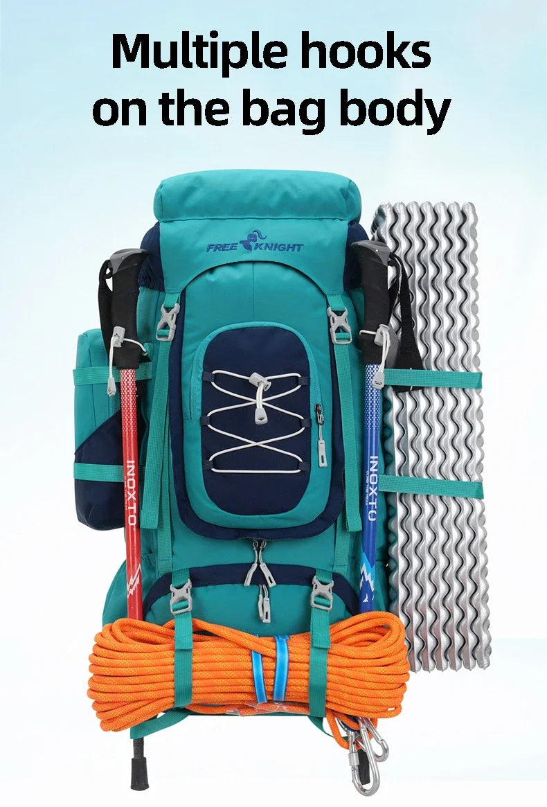 Outdoor Climbing Backpack with Rain Cover Hiking Camping Trekking Outing Bag Large Mountaineering Luggage Sports Rucksack