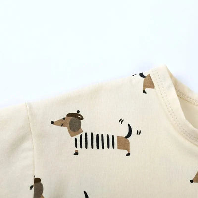 Summer Kids Clothes Boys Outfit Set Cartoon Print Cotton Short Sleeve Tops Shorts 2 Pcs Fashion Children Clothing 1-3 Years