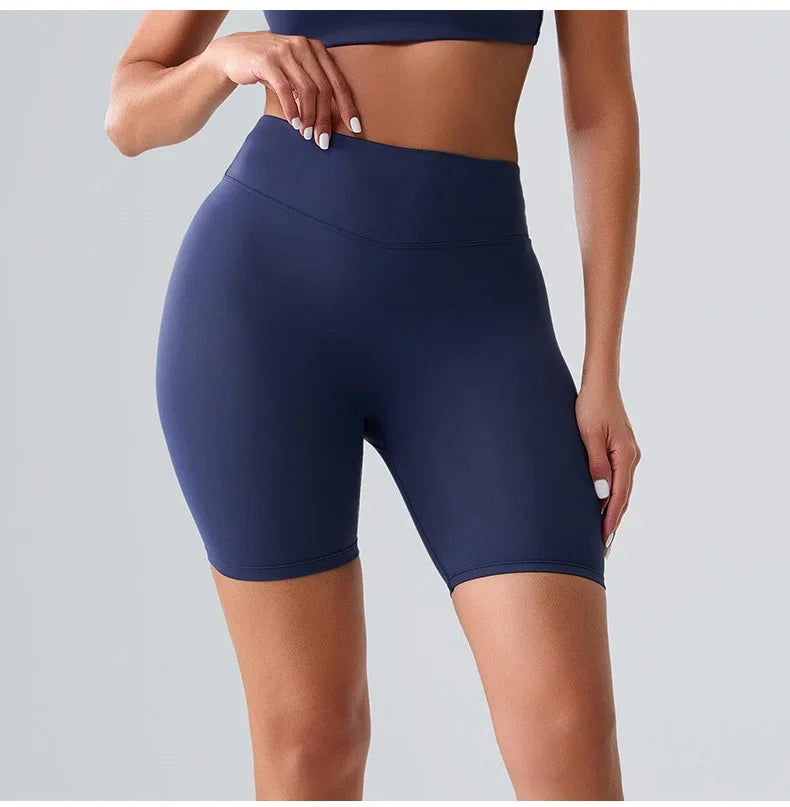 Women Sports Biker Shorts Women High Waist Yoga Shorts Cycling Shorts Push Up Fitness Leggings Tummy Control Yoga Slim Shorts