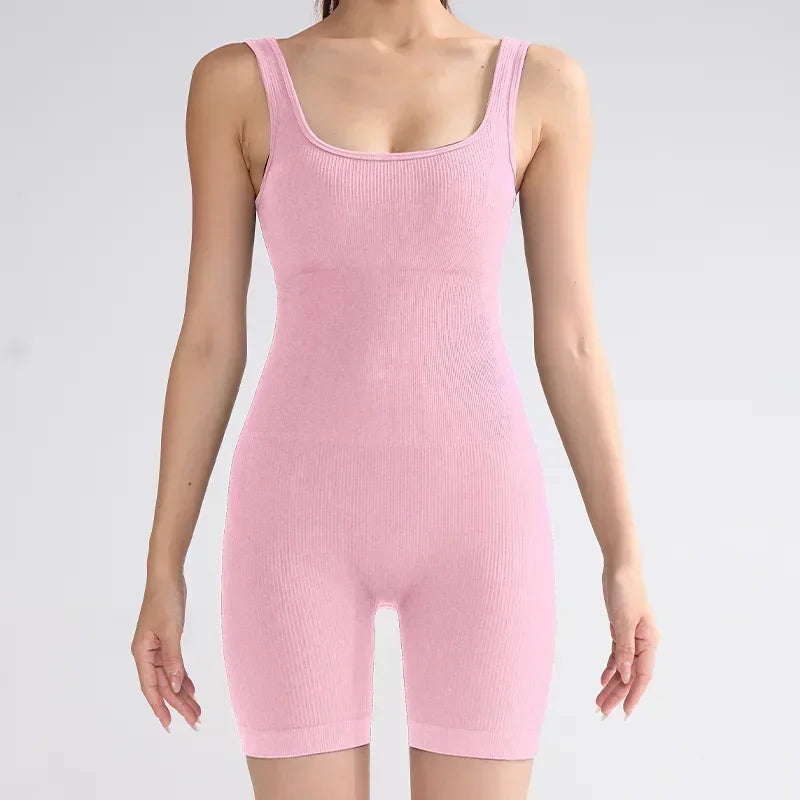 Women's Sleeveless Jumpsuit  Abdomen and Hips Women's Solid Color Sexy Tight-fitting Sports Yoga Jumpsuit  Fitness Clothes
