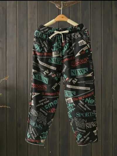 Fashion Printed Cotton Linen Harem Pants for Women 2025 Summer Casual High Waist Calf-Length Loose Trousers Female Streetwear
