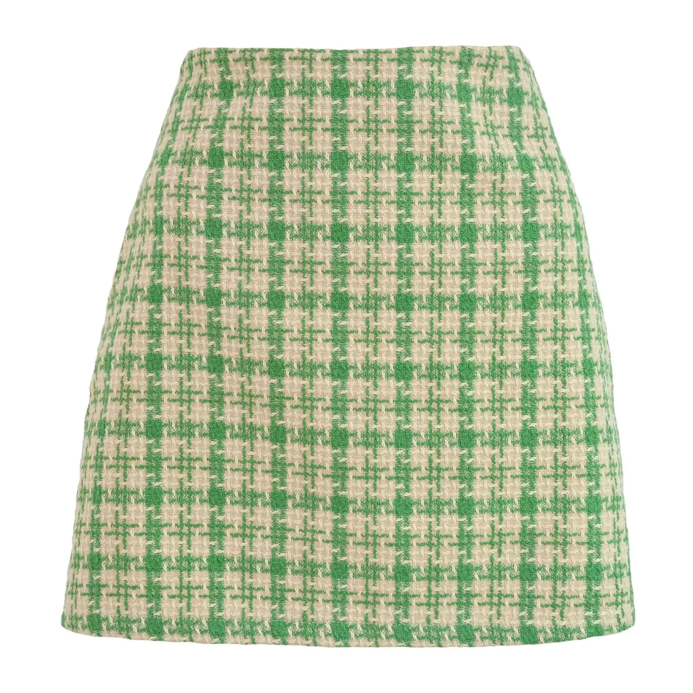 Women Ruffle Pleated Skirts Summer High Elastic Waist Plaid Zipper Skirt LDY-WW6615