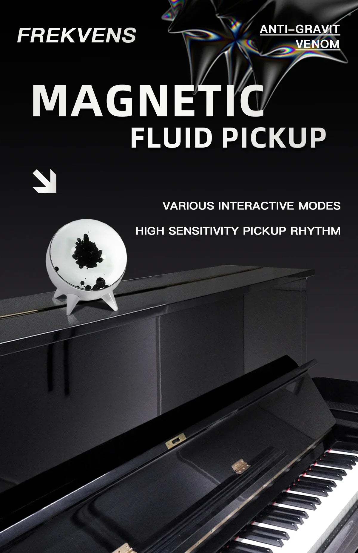 Magnetic Fluid Pickup Sound Motion Sensor Desktop Music Partner Venom Music Rhythm Light Dance Liquid with Music Visual Music