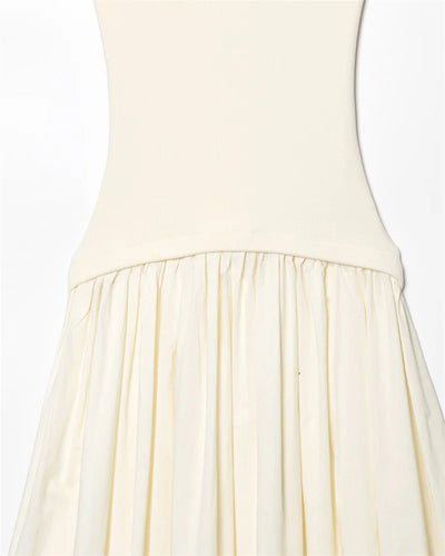 Women's Dress New Summer 2025 White Halterneck Panelled Dress Sexy off-the-shoulder design Elegant temperament Personality