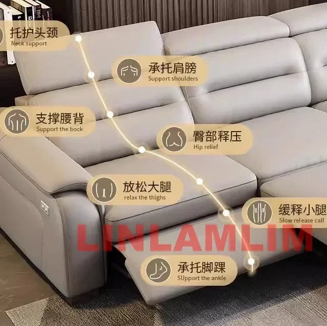 MANBAS Multifunctional Convertible Sofa Bed With Eletric Recliner, Folding Sofa Cama With Power Reclining Seats & Storage Box