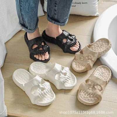 Platform Skull Slippers Demon Home Cloud Summer Beach Sandal Slides Y2k Flip Flops Men Male Soft House Shoes Flat Clapper Women