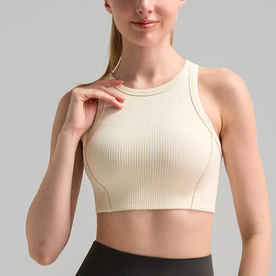 Women Breathable Sports Bra Fitness Top Women Seamless Yoga Bra High Strength Shock-Absorbing Sports Bra Gym Workout Top