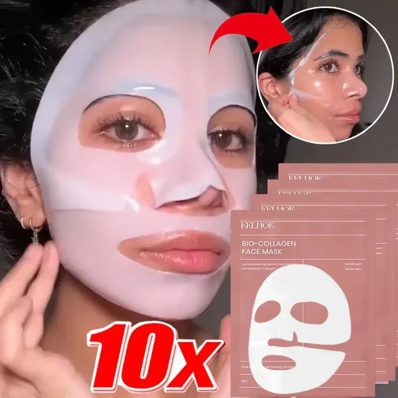 Bio Collagen Face Mask Anti Wrinkle Fade Face Fine Line Lift Firm Skin Anti-Aging Brighten Whitening Skin Care Korean Cosmetics