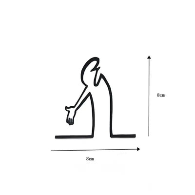 Minimalist La Linea Wall Decor - Abstract Line Art Decoration, Modern Metal Poster For Living Room