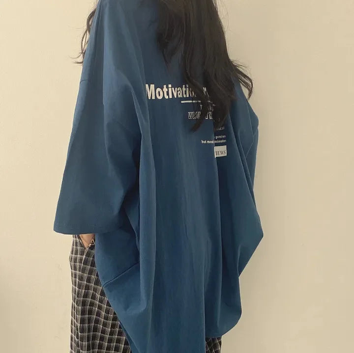 Woman Oversize Half Sleeve T Shirts Summer New Clothes Loose Fitting Cotton T-shirt Women Tops Ropa Mujer Hip Hop Tees Clothing