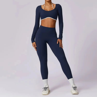 Yoga Set 2PCS Women Sportswear Push Up Workout Clothes Athletic Wear Gym Leg ging