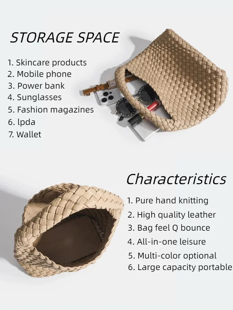 Designer bag Luxury 2024 woman bag Brand New Product PU Small size hand-woven bucket bag High quality Women's handbag