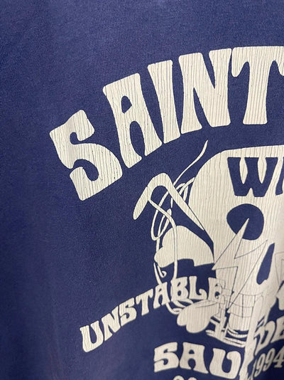 Saint 2025 New Short Sleeve Men Women T-shirts Retro Oversize White Black O-Neck Cotton Print