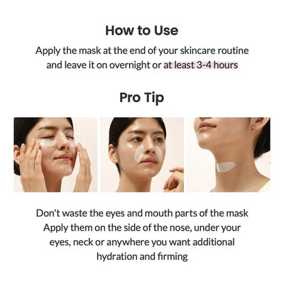 Bio-Collagen Face Mask Deep Moisturizing Overnight Mask Collagen Protein Hydrogel Soft Gel Mask Brightening Firming Skin Care