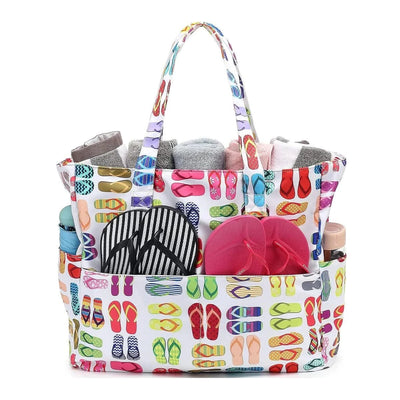 Beach Tote Bag Women Foldable Travel Bag with Anti-Sand Pocket