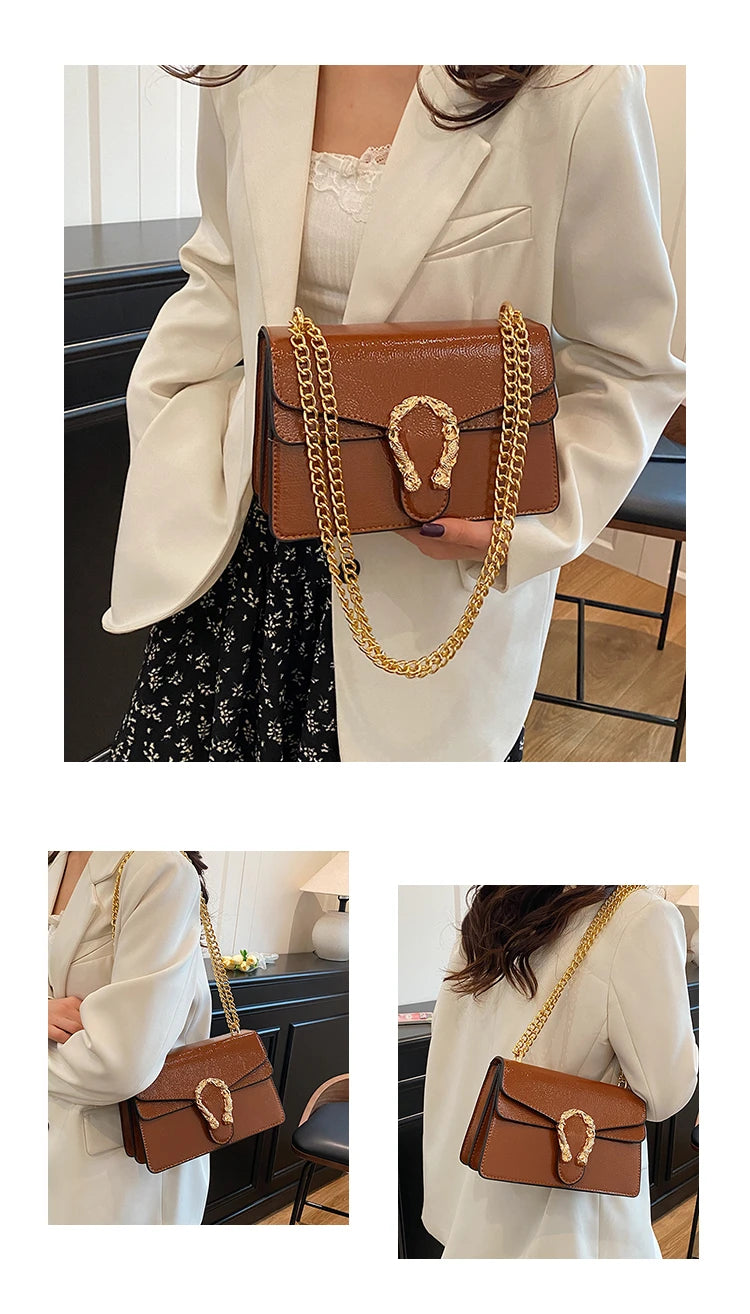 Luxury Brand Leather Handbag For Women Elegant Classic Popular Ladies Shoulder Bag By Famous Designer Modern