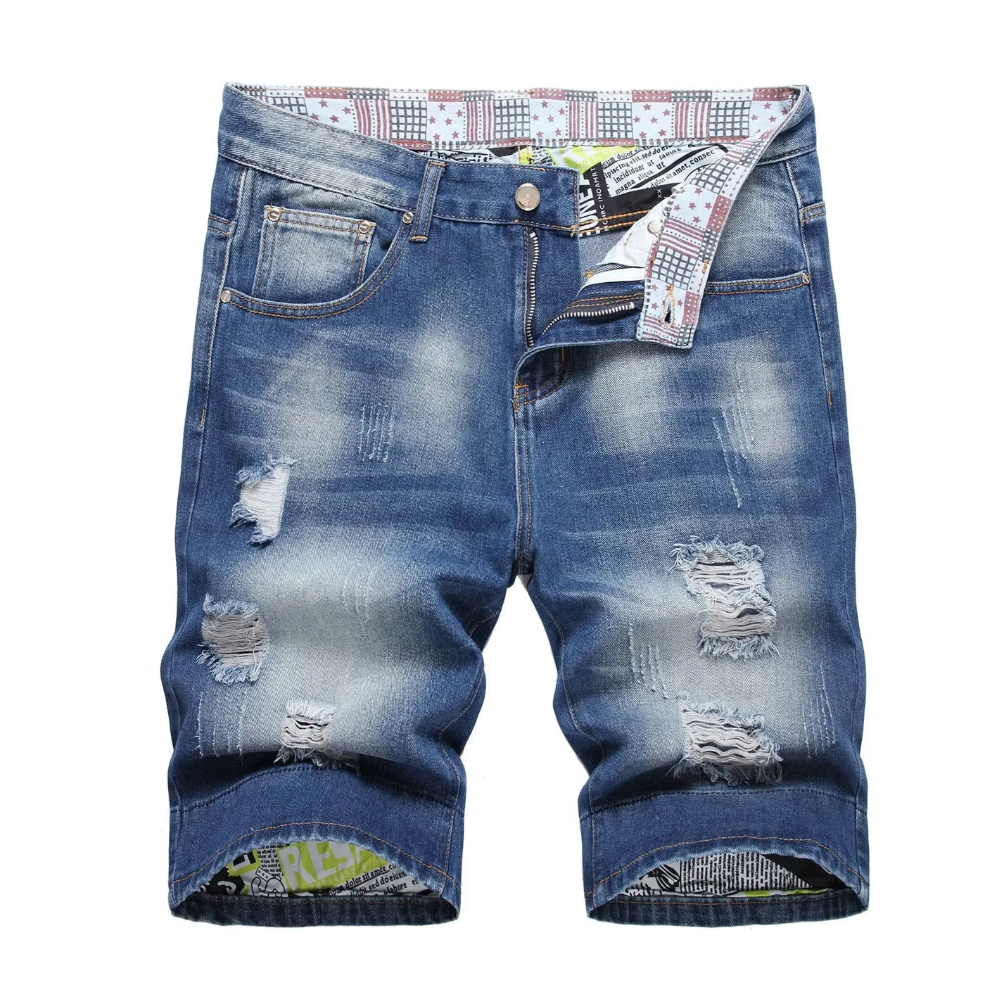 2023 Summer New Mens Ripped Short Jeans Brand Clothing Bermuda Cotton Shorts Men Thin Breathable Casual Denim Shorts