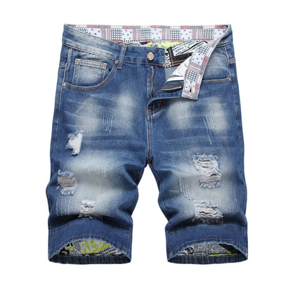 2023 Summer New Mens Ripped Short Jeans Brand Clothing Bermuda Cotton Shorts Men Thin Breathable Casual Denim Shorts