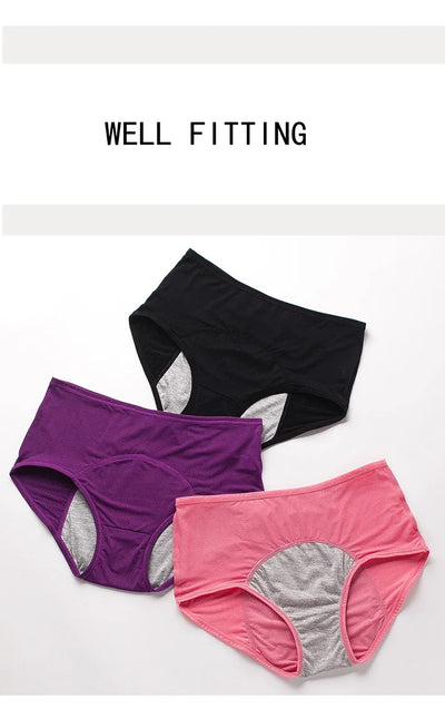 Leak Proof Menstrual Panties Women Underwear Period Cotton Waterproof Briefs Plus Size Female Physiological Breathable Pants