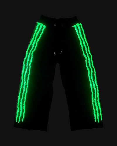 New fluorescent embroidered men sports pants street clothing hip-hop retro personality glow pants men and women joggers