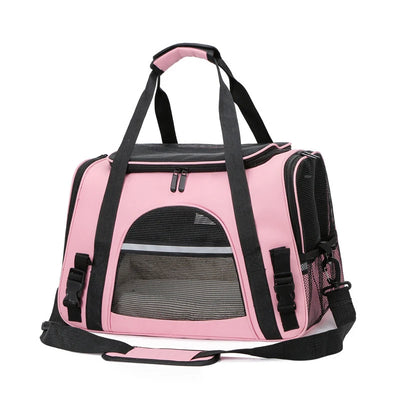 Soft-Sided Pet Travel Carrier , Mesh Breathable Carrier Bags for Cats Dogs Comfort Foldable Handbag Pet Transport Bag