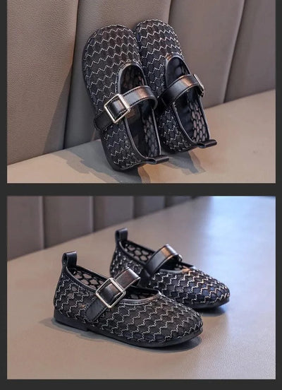 Hollow Weaving Breathable Non Slip Girls Flat Shoes For Children | Princess Shoes | Kids Fashion Sandals