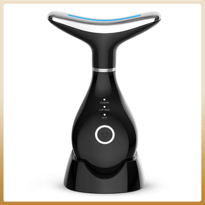 Neck Beauty Instrument with Base Microcurrent Facial Massager LED Photon Skin Rejuvenation Neck Face Skin Care Tool for Wrinkle