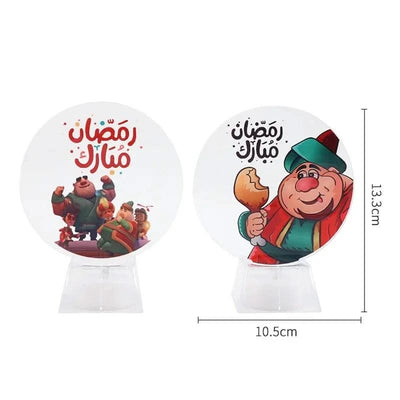 Muslim Ramadan Festival  Decorative Lamp Cartoon Pattern Acrylic LED Candle Night Light for Home Bedroom Atmosphere Decor