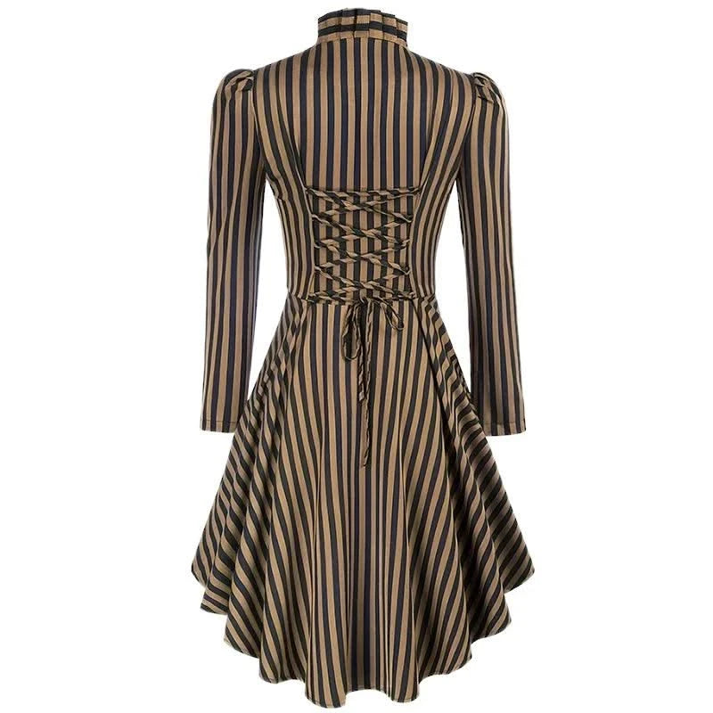 Long Coats For Women High-Low Hem Coat Steampunk Long Puff Sleeve Stand Collar V-Neck Elegant Club Party Eevning Casual Tops