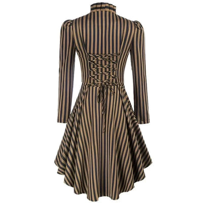 Long Coats For Women High-Low Hem Coat Steampunk Long Puff Sleeve Stand Collar V-Neck Elegant Club Party Eevning Casual Tops