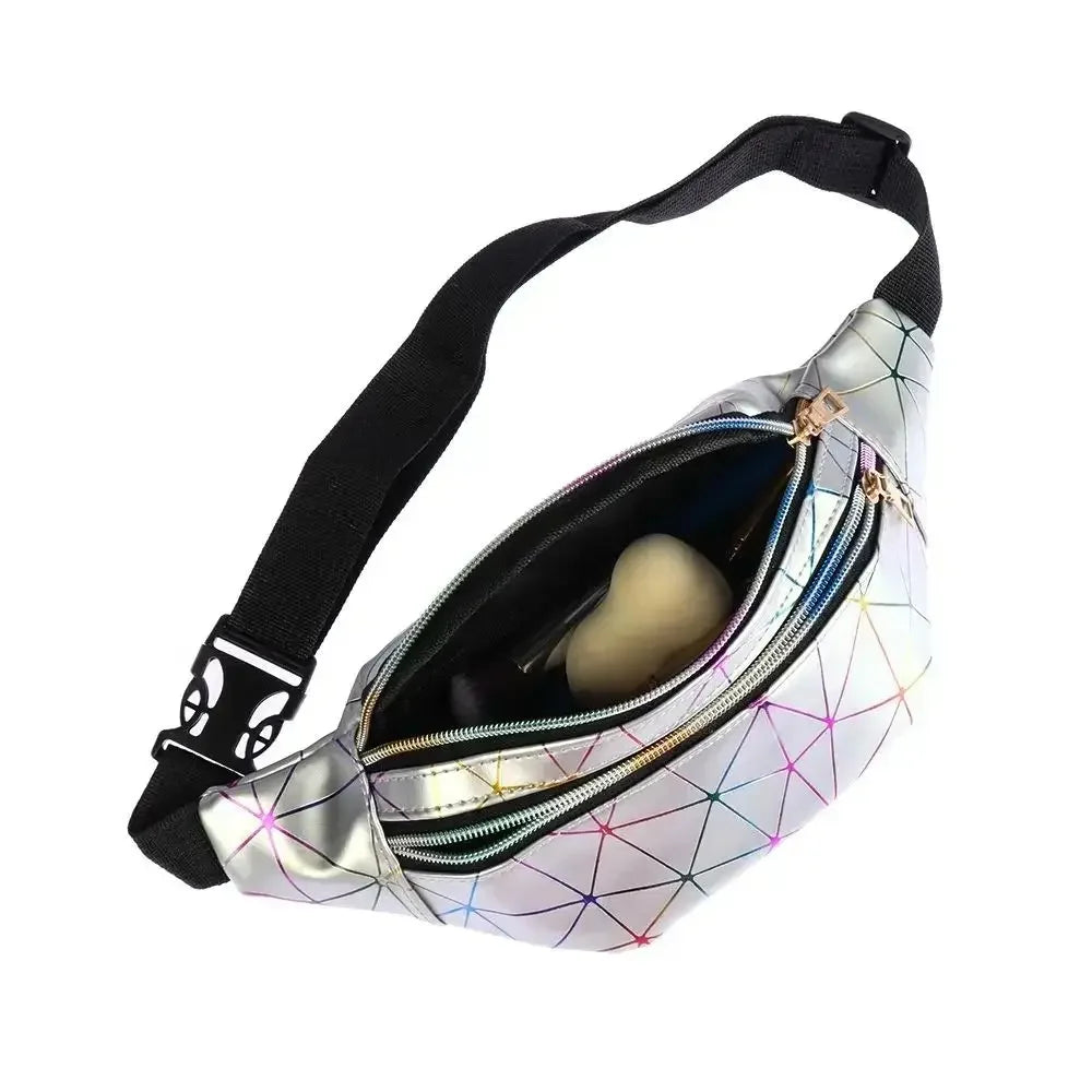 New Fashion Women Waist Packs Fanny Pack Pouch Hip Purse Satchel Laser Belt Bags Geometric Patterns Wallet