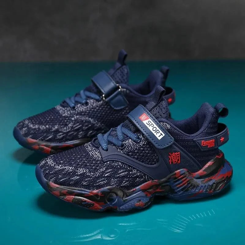 Children's Shoes Boys' Sports Shoes Summer Breathable Fly Woven Shoes Double Mesh Kid's Comfort Big Kids Pop Boys Soft Soled